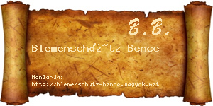 Blemenschütz Bence névjegykártya